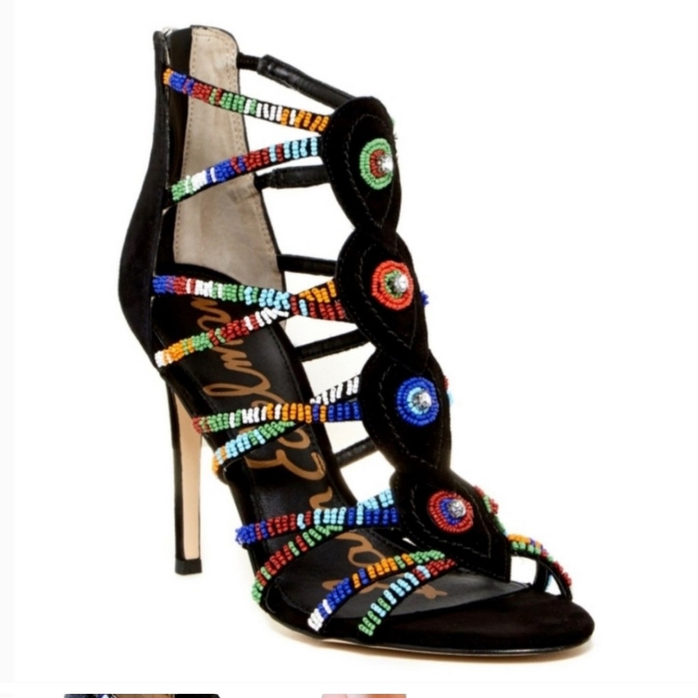 Sam Edelman beaded super high multicolor heels